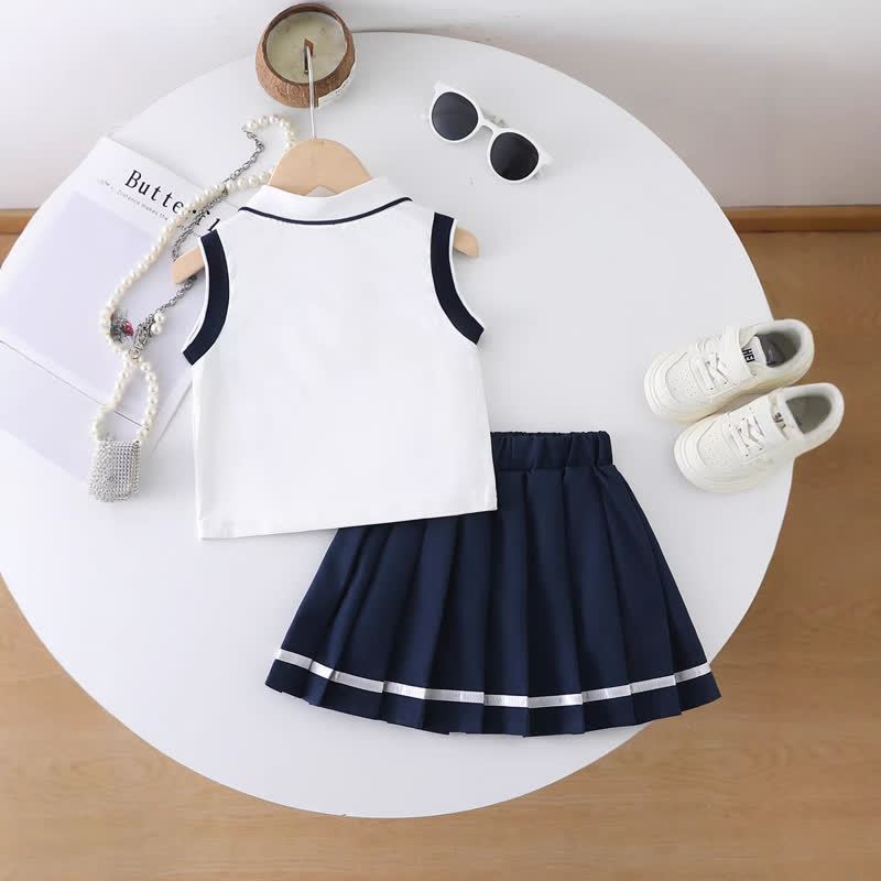 Toddler Girl Heart Sleeveless Top and Skirt 2-piece Set - image 2