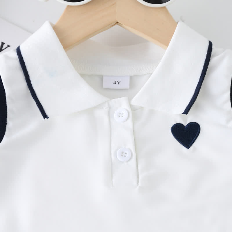 Toddler Girl Heart Sleeveless Top and Skirt 2-piece Set - image 3