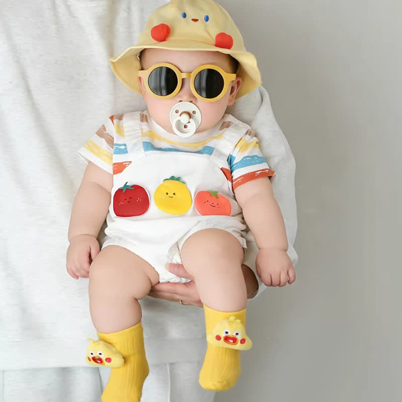 Baby Fruit Patch Striped Short Sleeve Romper - image 4