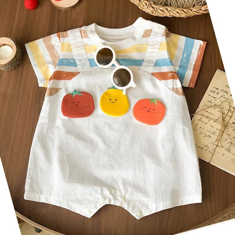 Baby Fruit Patch Striped Short Sleeve Romper - image 2