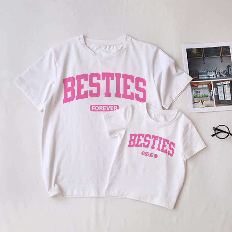BESTIES FOREVER Family White Slogan Matching T-Shirt - image 1