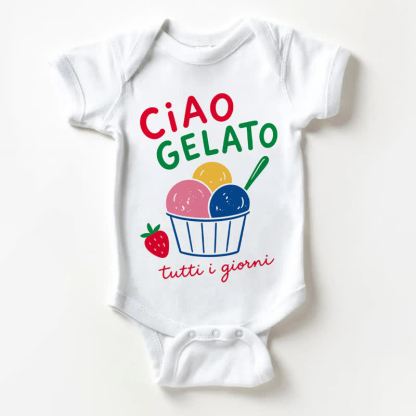 CIAO GELATO TUTTI I GIOINI Baby Slogan White Bodysuit - White - 18-24M - image 1