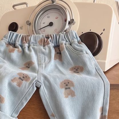 Toddler Baby Puppy Print Denim Pants - image 3