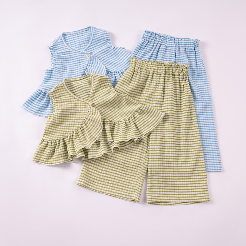 Toddler Girl Striped Peplum Sleeveless Top and Pants 2-piece Set - image 1