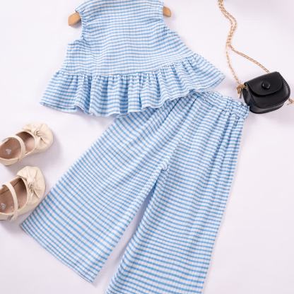 Toddler Girl Striped Peplum Sleeveless Top and Pants 2-piece Set - image 6