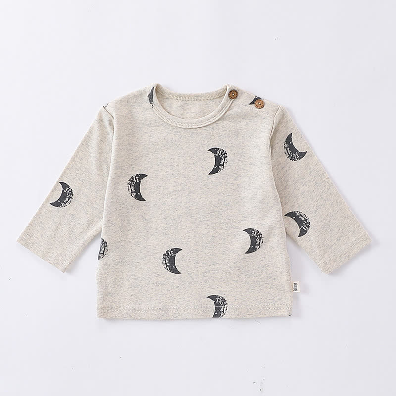 Baby Toddler Soft Shoulder Button Long Sleeve T-Shirt - Gray Moon - 2-3T - image 2
