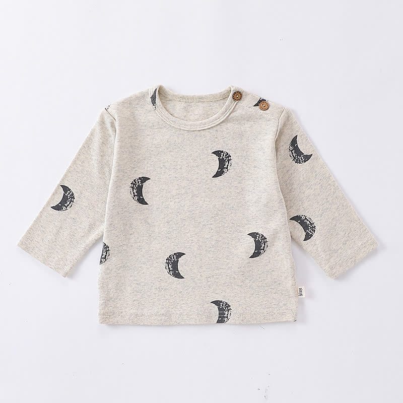 Baby Toddler Soft Shoulder Button Long Sleeve T-Shirt - Gray Moon - 2-3T - image 2