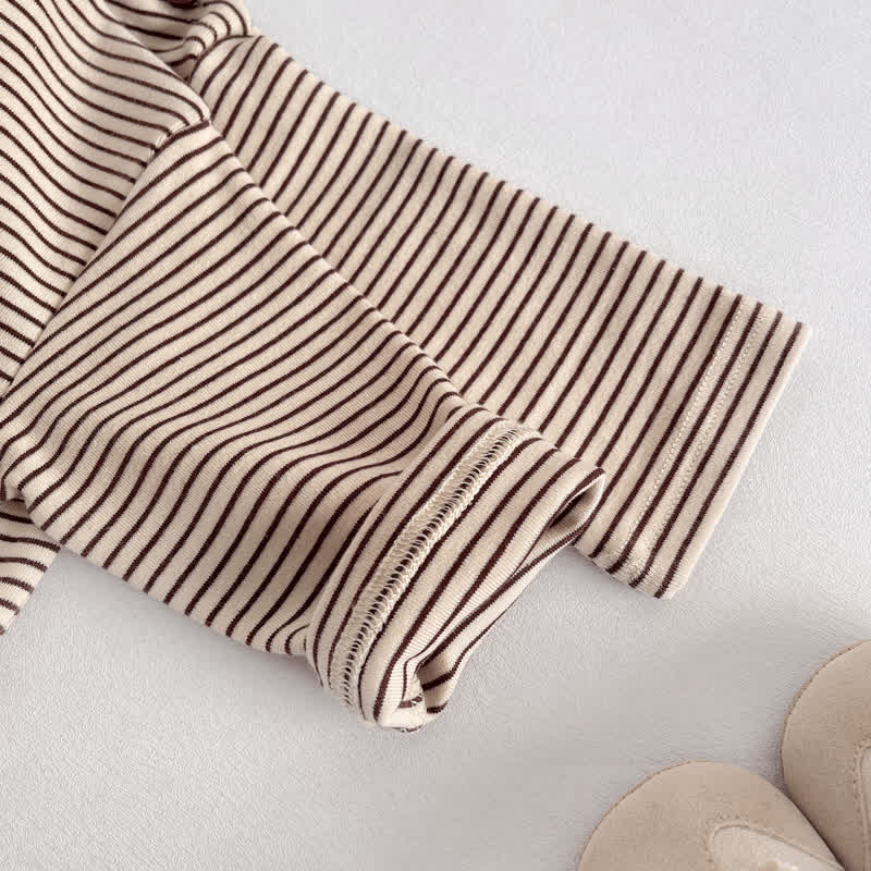 Baby Toddler Striped Shoulder Button Long Sleeve Tee - image 9