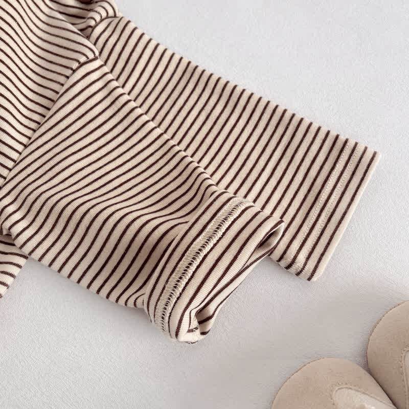 Baby Toddler Striped Shoulder Button Long Sleeve Tee - image 9