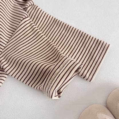 Baby Toddler Striped Shoulder Button Long Sleeve Tee - image 9