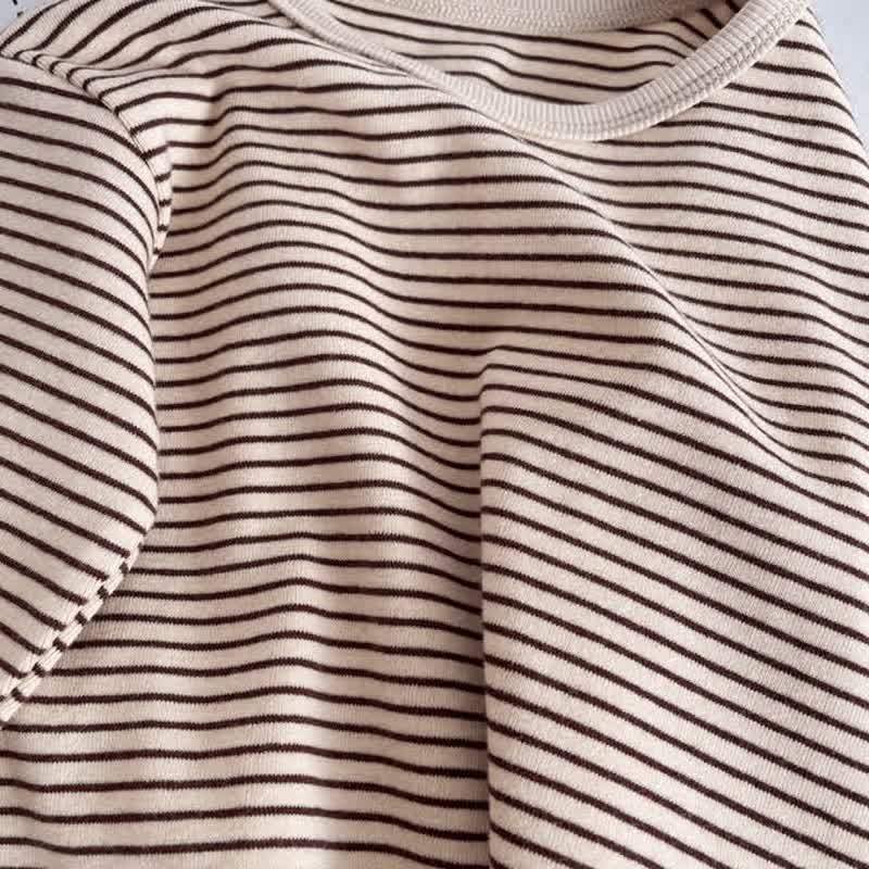 Baby Toddler Striped Shoulder Button Long Sleeve Tee - image 7