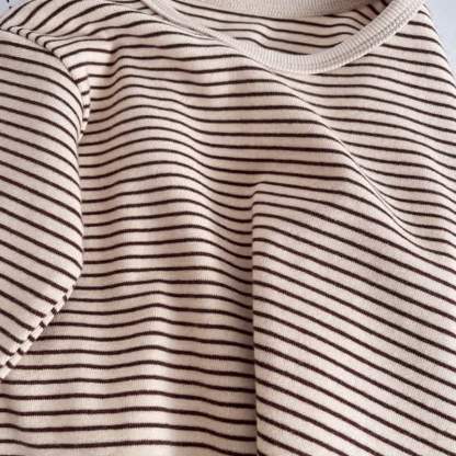 Baby Toddler Striped Shoulder Button Long Sleeve Tee - image 7