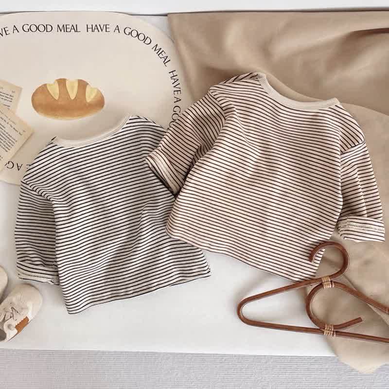 Baby Toddler Striped Shoulder Button Long Sleeve Tee - image 4