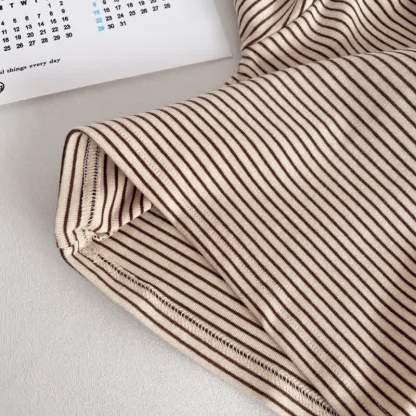 Baby Toddler Striped Shoulder Button Long Sleeve Tee - image 10