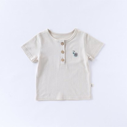 Baby Toddler Animal/Fruit Embroidered Ribbed Tee - Gray - 2-3T - image 2