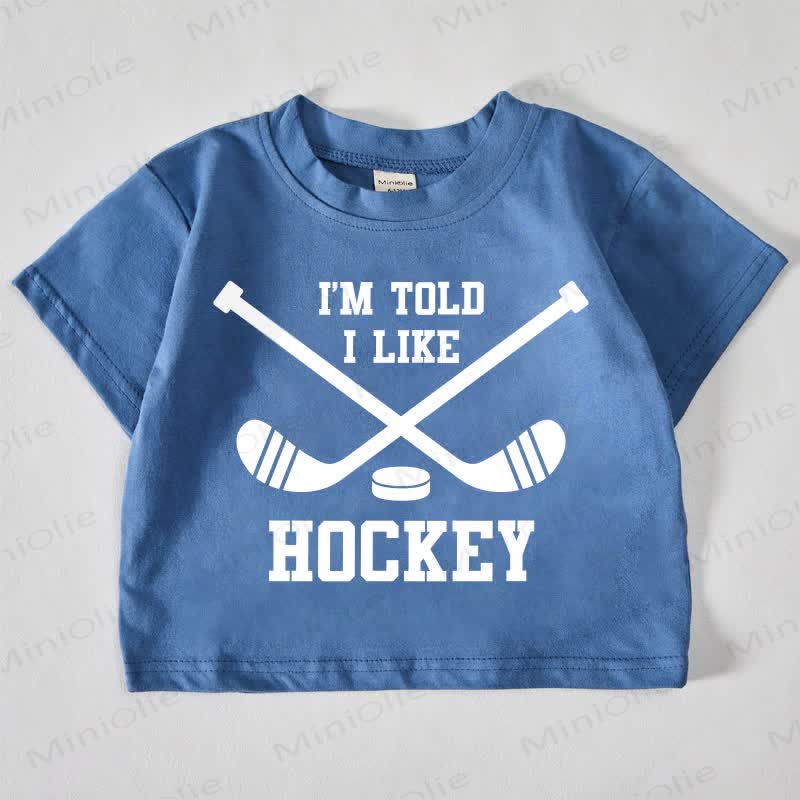 I'M TOLD I LIKE HOCKEY Baby Blue T-shirt - Blue - 18-24M - image 1