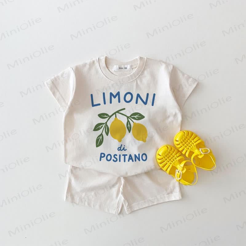 LEMONI DI POSITANO Baby White Tee and Shorts 2-piece Set - White - 18-24M - image 1