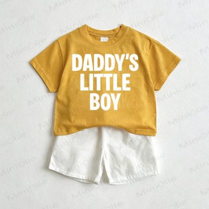 DADDY'S LITTLE BOY Baby Tee and Shorts 2-Piece Set - Yellow&White - 3-5T - image 1