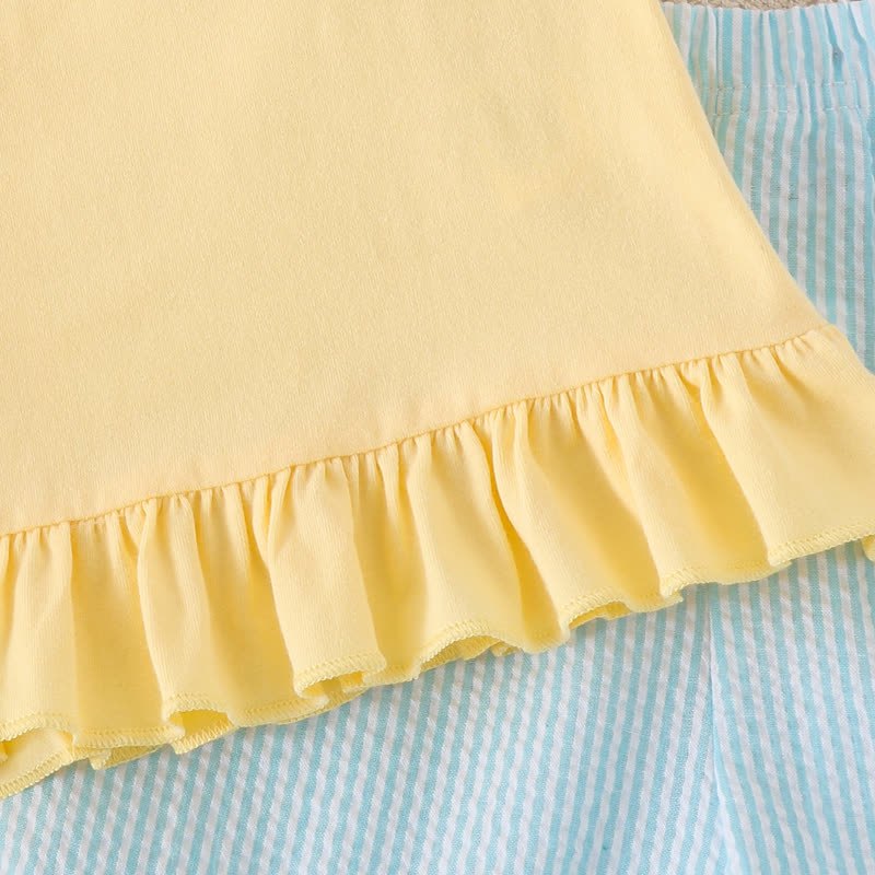 Toddler Baby Girls Pencil Applique Top and Shorts 2-piece Set - image 9