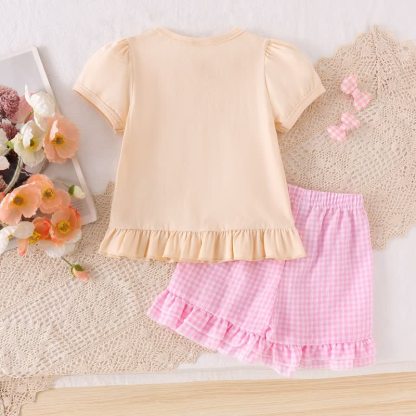 Toddler Baby Girls Pencil Applique Top and Shorts 2-piece Set - image 4