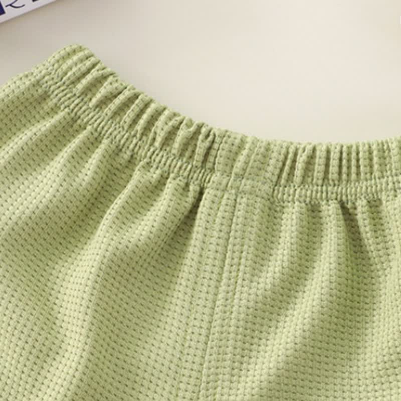 Toddler Solid Color Waffle Pocket Top and Shorts 2-piece Set - image 13