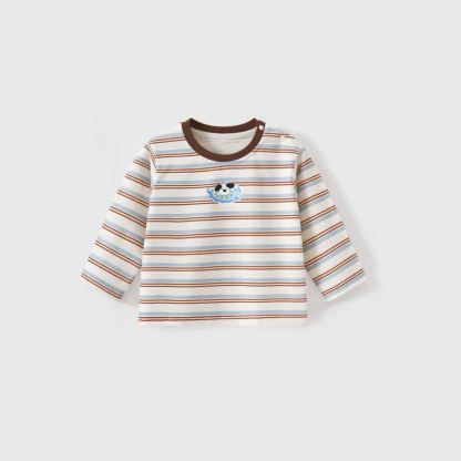 Toddler Baby Striped Dog Print Long Sleeve Tee - Blue - 4-5T - image 3