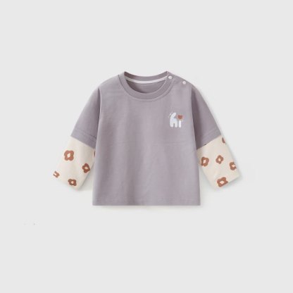 HI Toddler Baby Layered Long Sleeve Tee - Purple - 4-5T - image 4