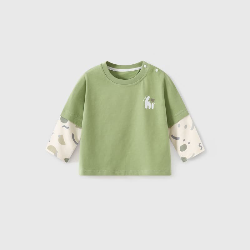 HI Toddler Baby Layered Long Sleeve Tee - Green - 4-5T - image 3