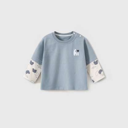 HI Toddler Baby Layered Long Sleeve Tee - Blue - 4-5T - image 2