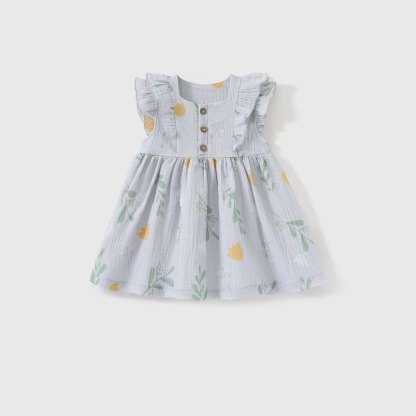 Baby Girl Fruit/Flower Sleeveless Summer Dress - Purple - 2-3T - image 3