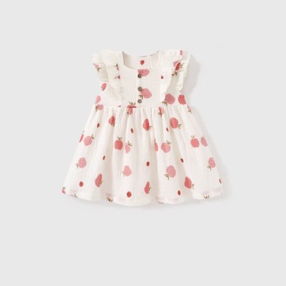 Baby Girl Fruit/Flower Sleeveless Summer Dress - White - 2-3T - image 2
