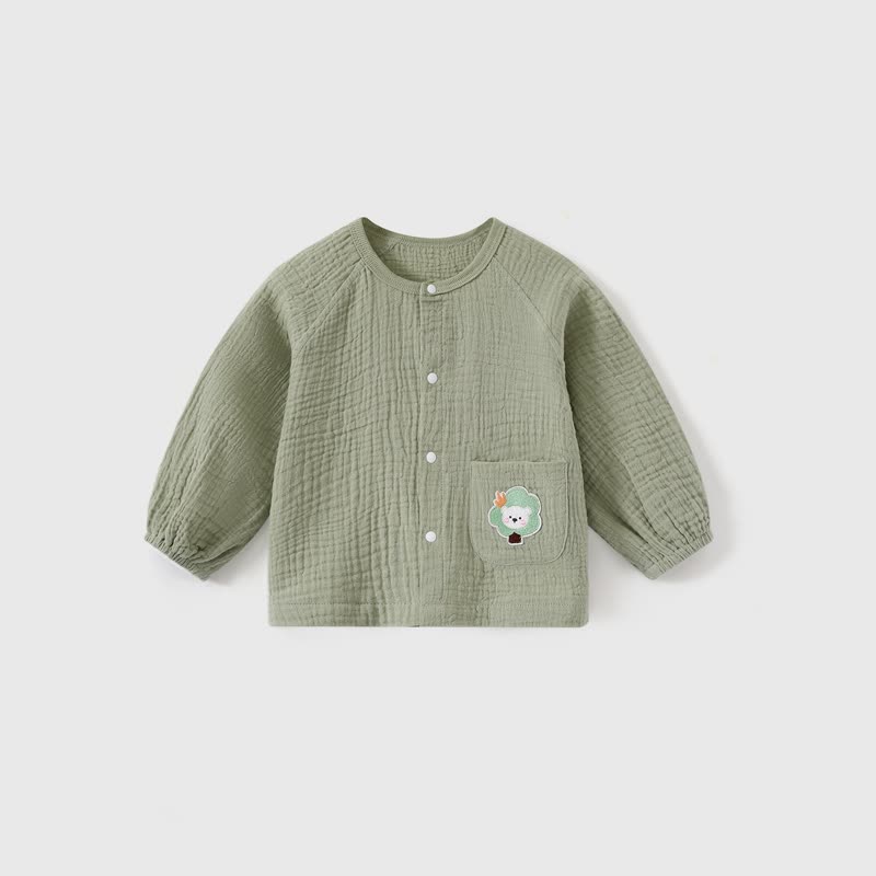 Baby Toddler Cartoon Print Snap Front Cardigan - Green - 3-4T - image 2