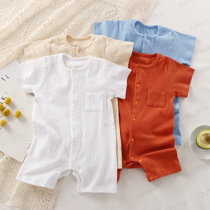 Baby Ribbed Front Pocket Romper - image 2