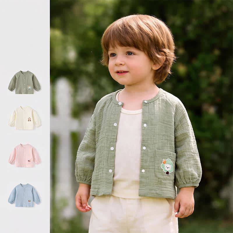 Baby Toddler Cartoon Print Snap Front Cardigan - image 1