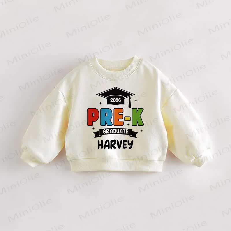 2026 PRE‑K GRADUATE HARVEY Baby Toddler Cream Sweatshirt - Cream - 3-5T - image 1