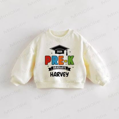 2026 PRE‑K GRADUATE HARVEY Baby Toddler Cream Sweatshirt - Cream - 3-5T - image 1