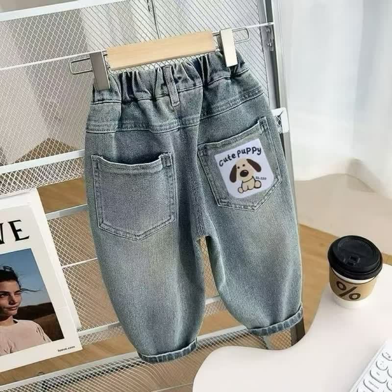 CUTE PUPPY Toddler Boy Washed Denim Pants - image 2