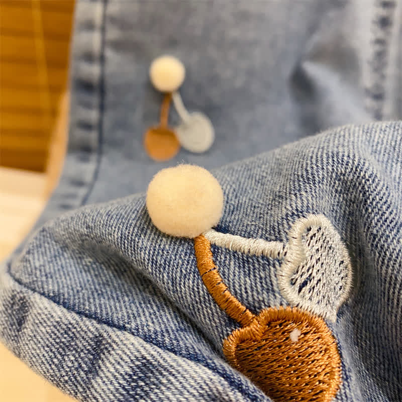 Toddler Baby Blue Embroidered Pattern Denim Pants - image 10