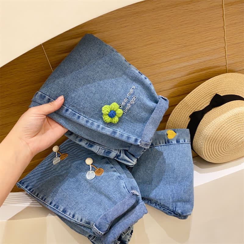 Toddler Baby Blue Embroidered Pattern Denim Pants - image 8