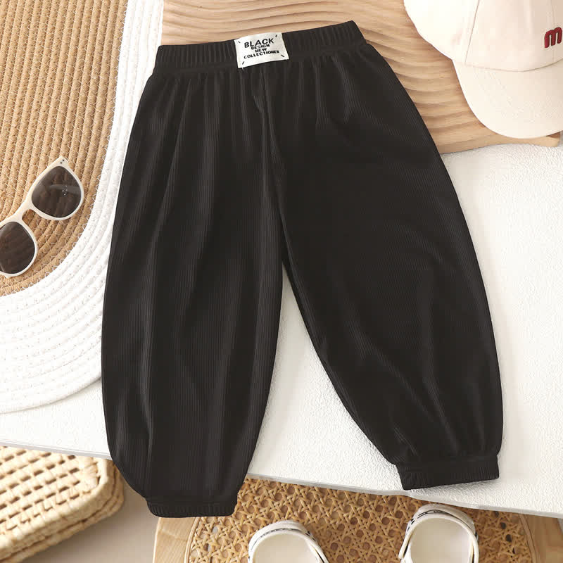 Toddler Solid Color Lightweight Ribbed Pants - Black - 10-11T - image 3