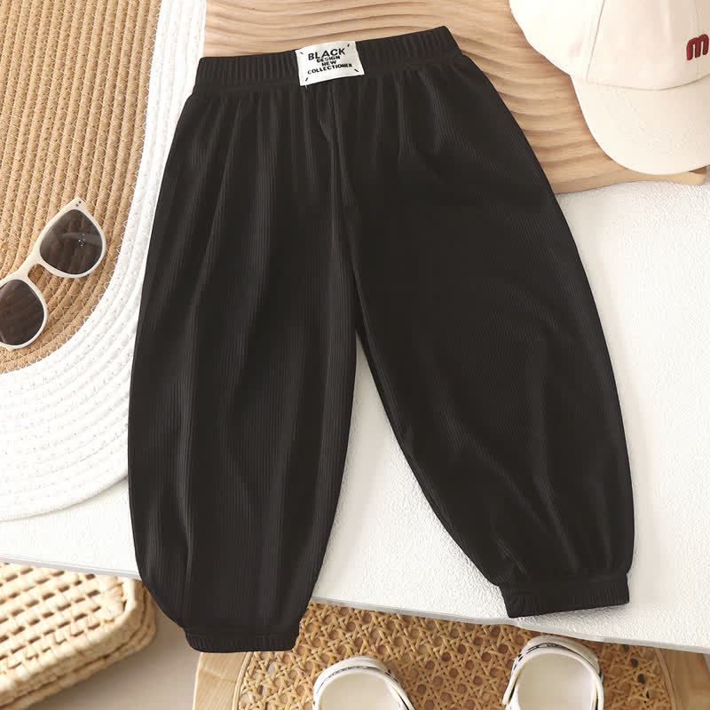 Toddler Solid Color Lightweight Ribbed Pants - Black - 10-11T - image 3