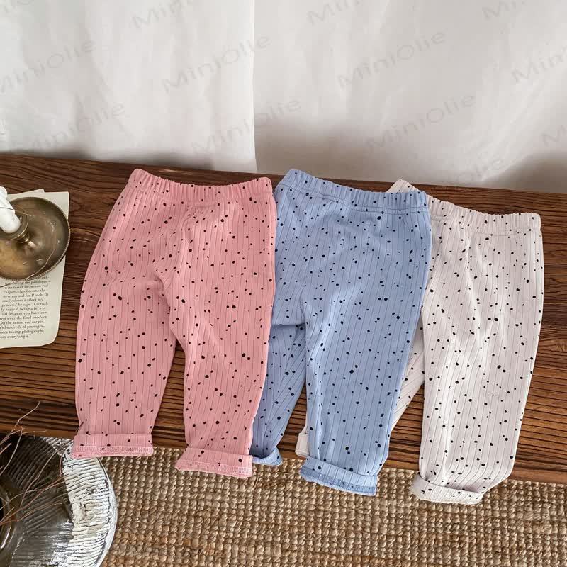 Baby Polka Dot Ribbed Leggings - image 1