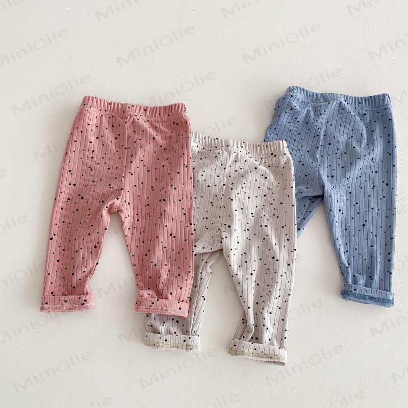 Baby Polka Dot Ribbed Leggings - image 2
