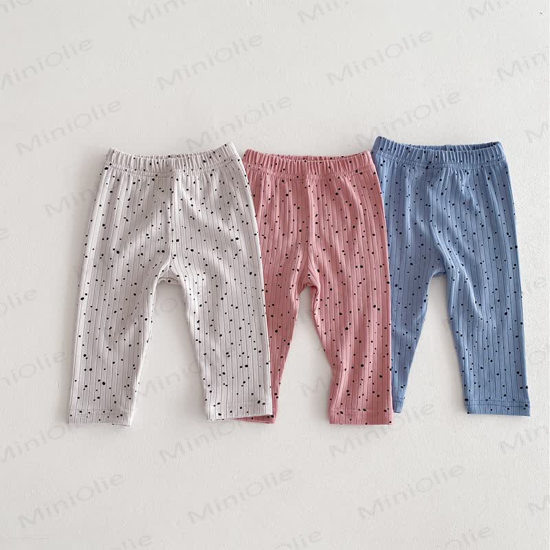 Baby Polka Dot Ribbed Leggings - image 4