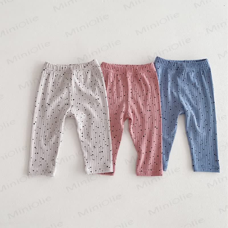 Baby Polka Dot Ribbed Leggings - image 4