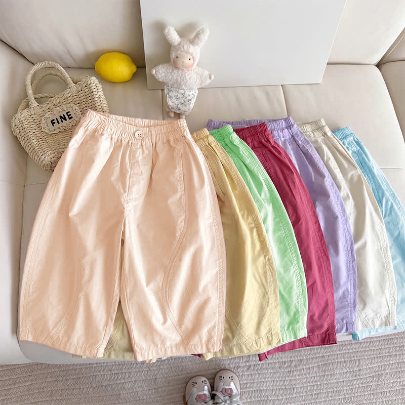 Toddler Girls Soft Cotton Solid Color Pants - image 1