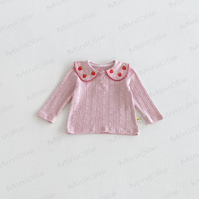 Baby Toddler Girl Strawberry Peter Pan Collar Long Sleeve T-Shirt - image 13