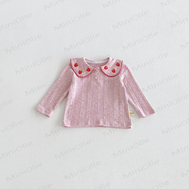 Baby Toddler Girl Strawberry Peter Pan Collar Long Sleeve T-Shirt - image 13