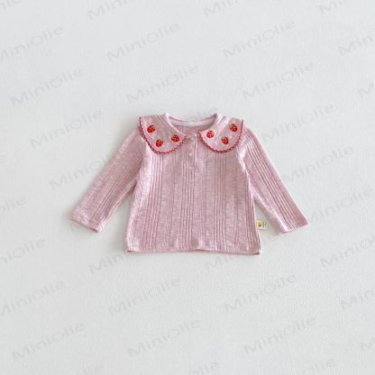 Baby Toddler Girl Strawberry Peter Pan Collar Long Sleeve T-Shirt - image 13
