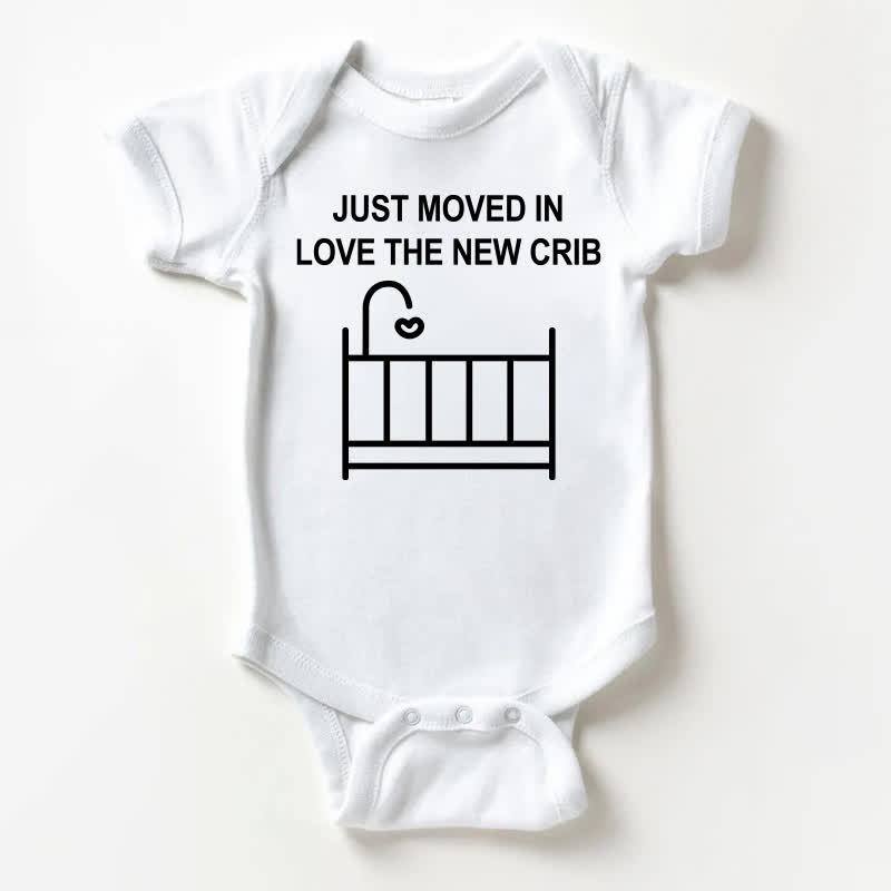 JUST MOVED IN LOVE THE NEW CRIB Baby Slogan White Bodysuit - White - 18-24M - image 1